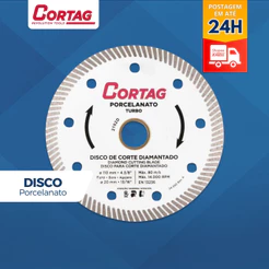 Disco Corte Diamantado Porcelanato Turbo 110mm 4.3/8 Cortag
