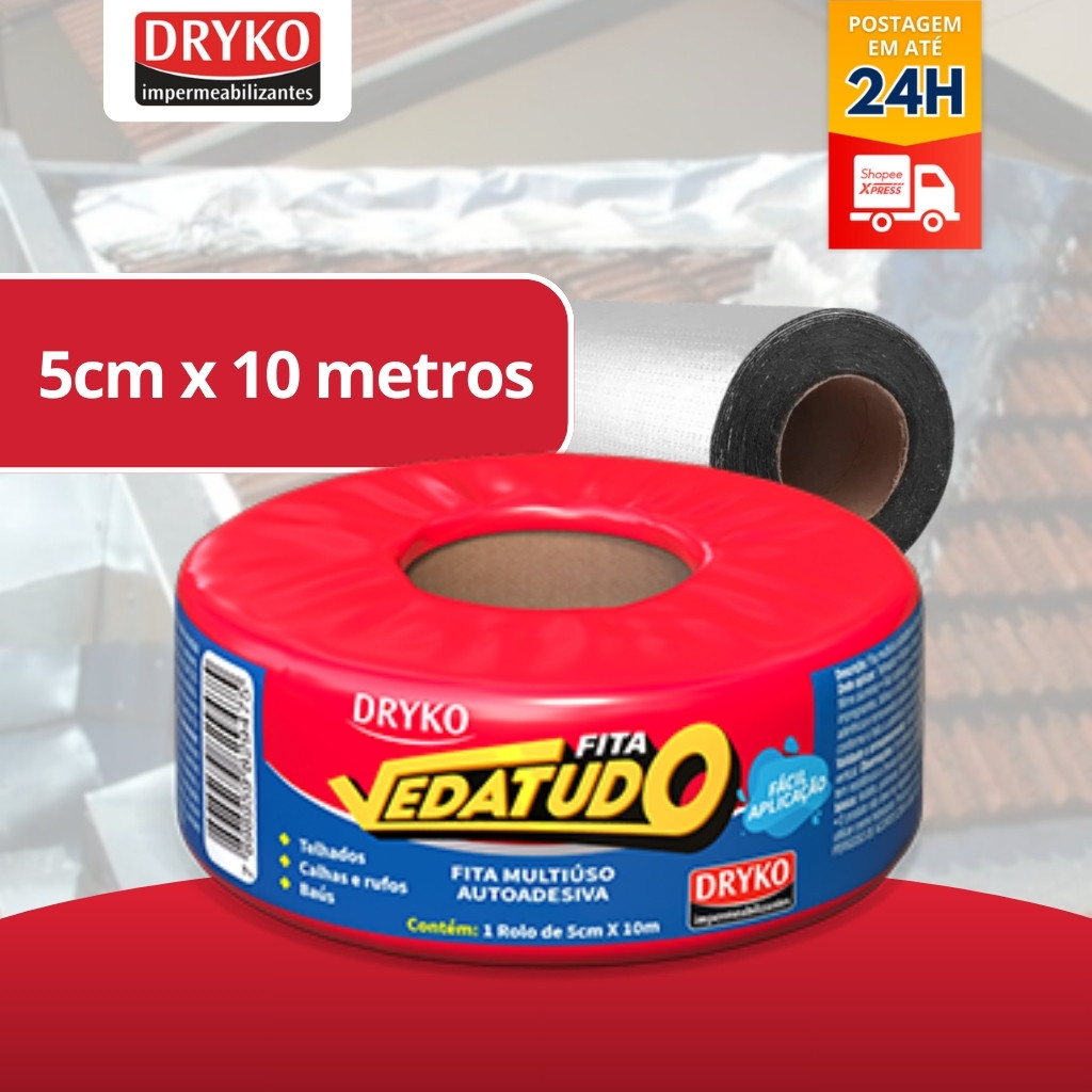 Fita Asfáltica Auto Adesiva Metalizada Vedatudo 5 Cm X 10m
