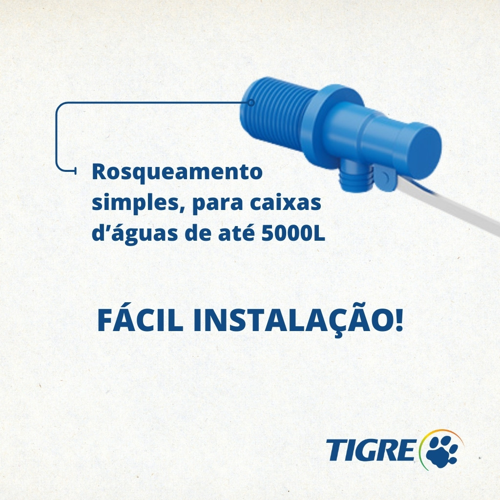 Torneira Boia 1/2 ou 3/4 Caixa D'água Boia Tigre + Veda Rosca 10MTS Boia Torneira Alta Pressão Vazão · foto 2