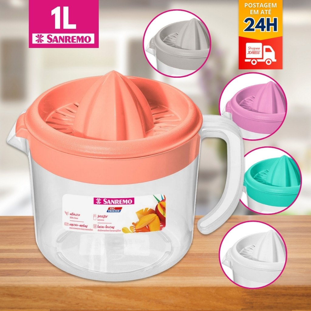 Espremedor De Laranja Limão Manual Frutas Jarra 1020 Ml BPA Free