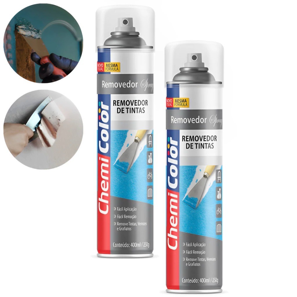 Kit 2 Spray Removedor De Tinta, Verniz, Pichações Chemicolor 400ml