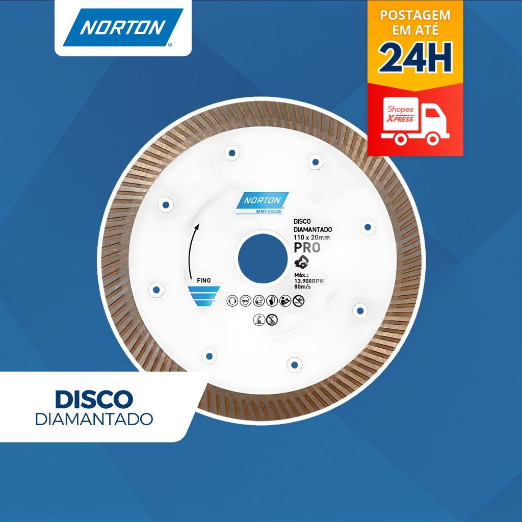 Disco Diamantado 4.3/8 Continuo PRO para Porcelanato NORTON