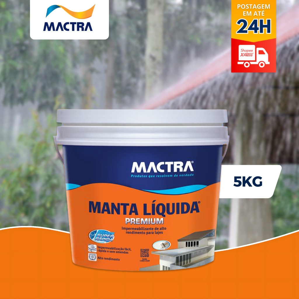 Manta Líquida Impermeabilizante Mactra 5Kg Branco Laje Telhado E Cobertura