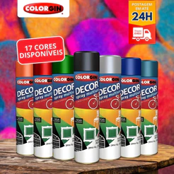 Tinta Spray Colorgin Decor Interno e Externo Cor Alta Durabilidade Secagem Rápida Aplicação 360ml
