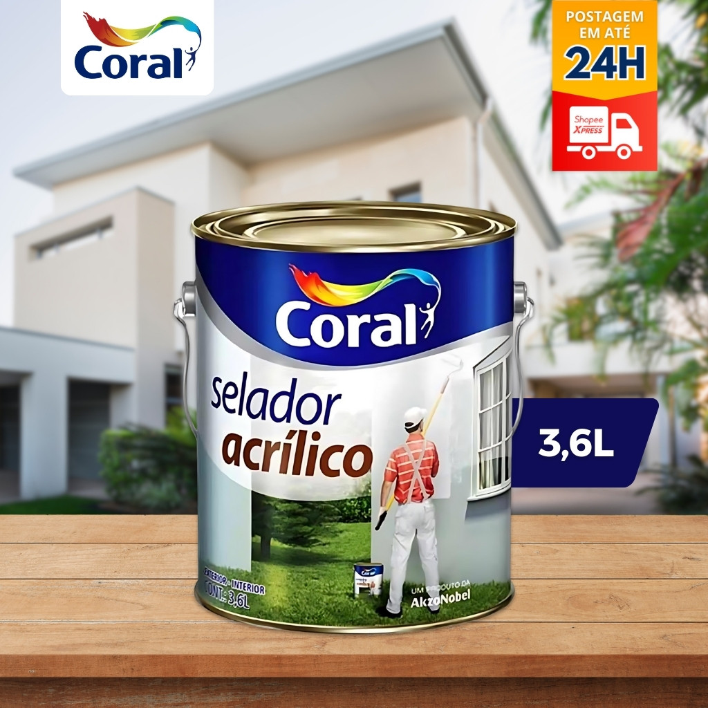 Selador Acrílico Para Parede Interna E Externa Coral 3,6l REF:07K8