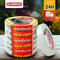 Fita Crepe Larga Uso geral 18mm x 50m - 24mm x 50m - 48mm x 50m Mask 710 Adelbras