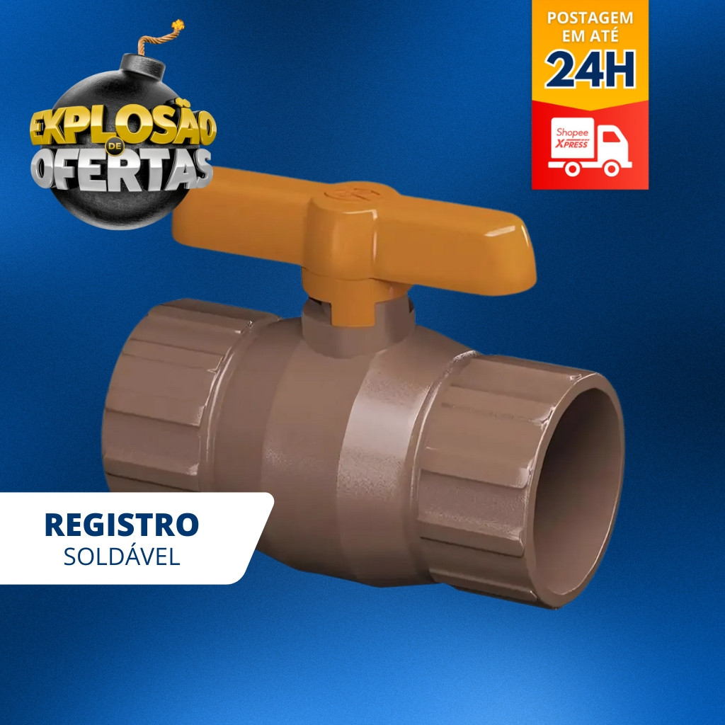 Registro De Esfera Soldável Pvc 20/25/32/40/50mm