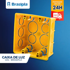 Caixa De Luz Pvc Amarela 4x4 - Brasipla