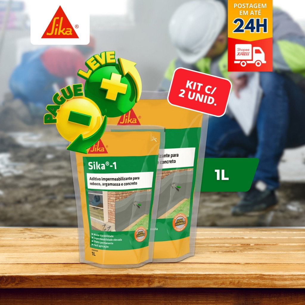 Aditivo Impermeabiliza Sika-1 Sache 1 L Kit C/2 Und
