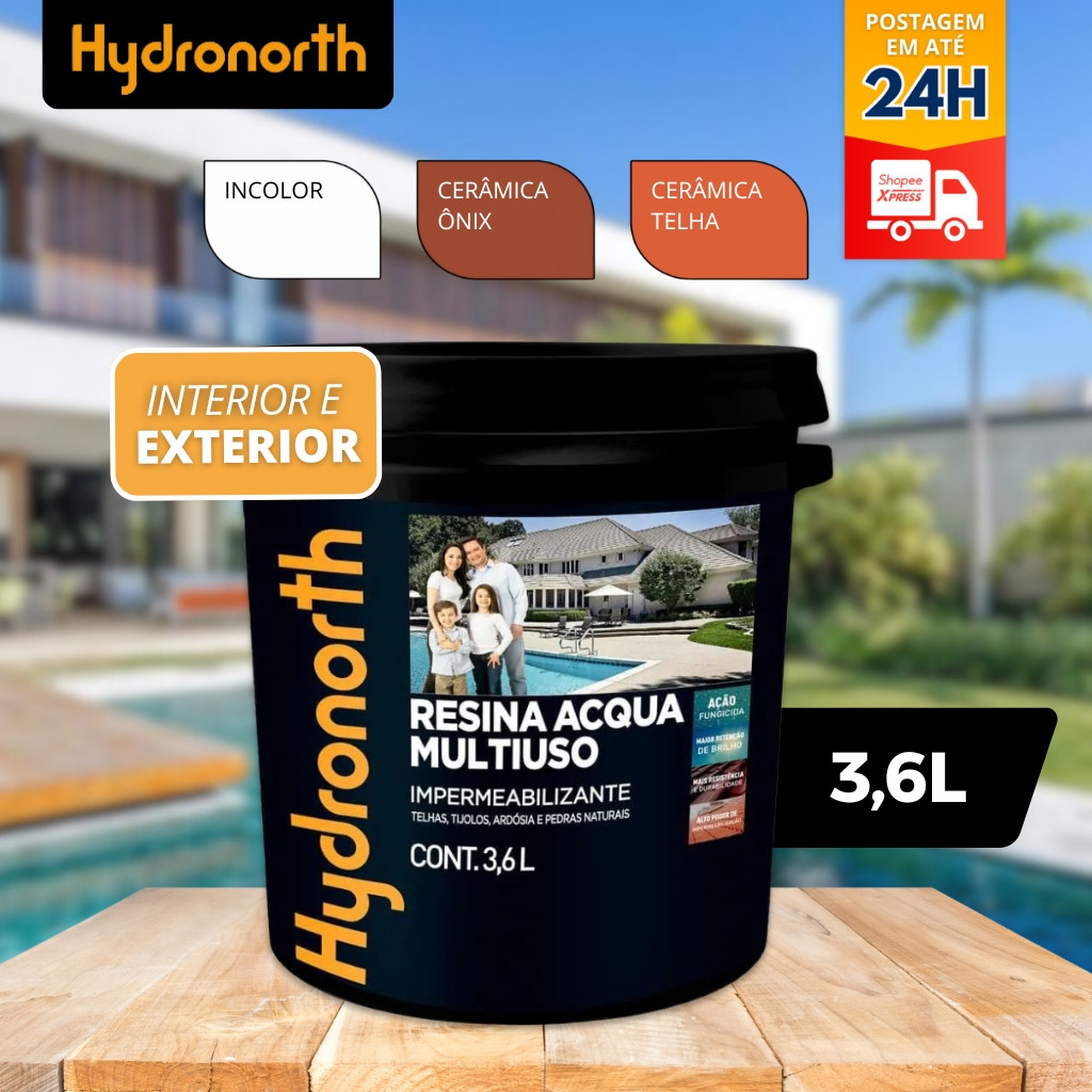 Resina Acrilica Multiuso Acqua Balde 3,6L Cor Hydronorth