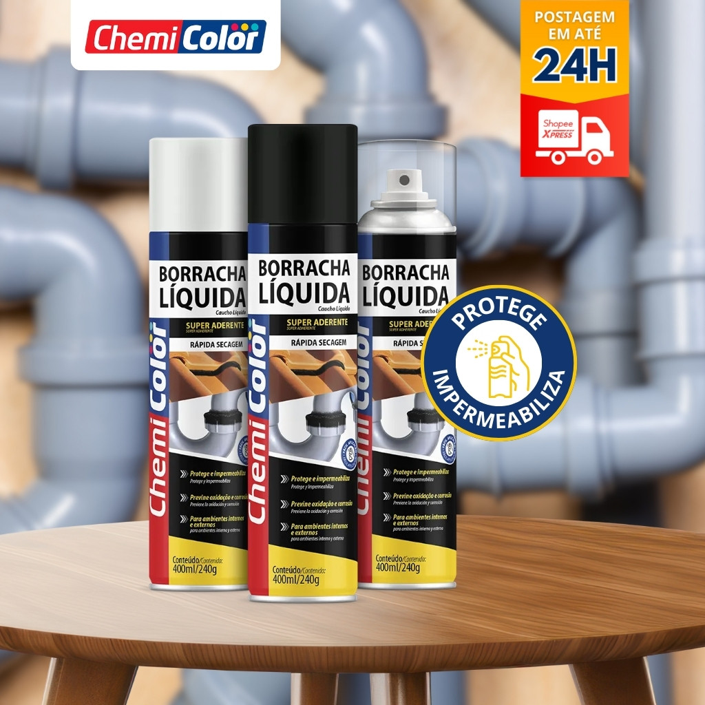 Borracha Líquida Impermeabilizante Spray Chemicolor 400ml