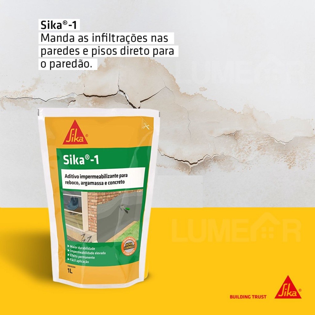 Aditivo Sika 1 1litro Impermeabilizante para cimento argamassa concreto · foto 2