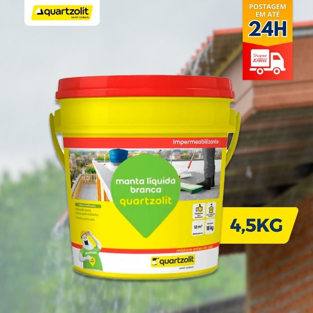 Borracha Liquida Quartzolit 4,5kg Impermeabiliza E Protege