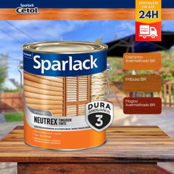 Verniz Para Madeira Neutrex 3.6 litros Cores Brilhantes Sparlack Coral