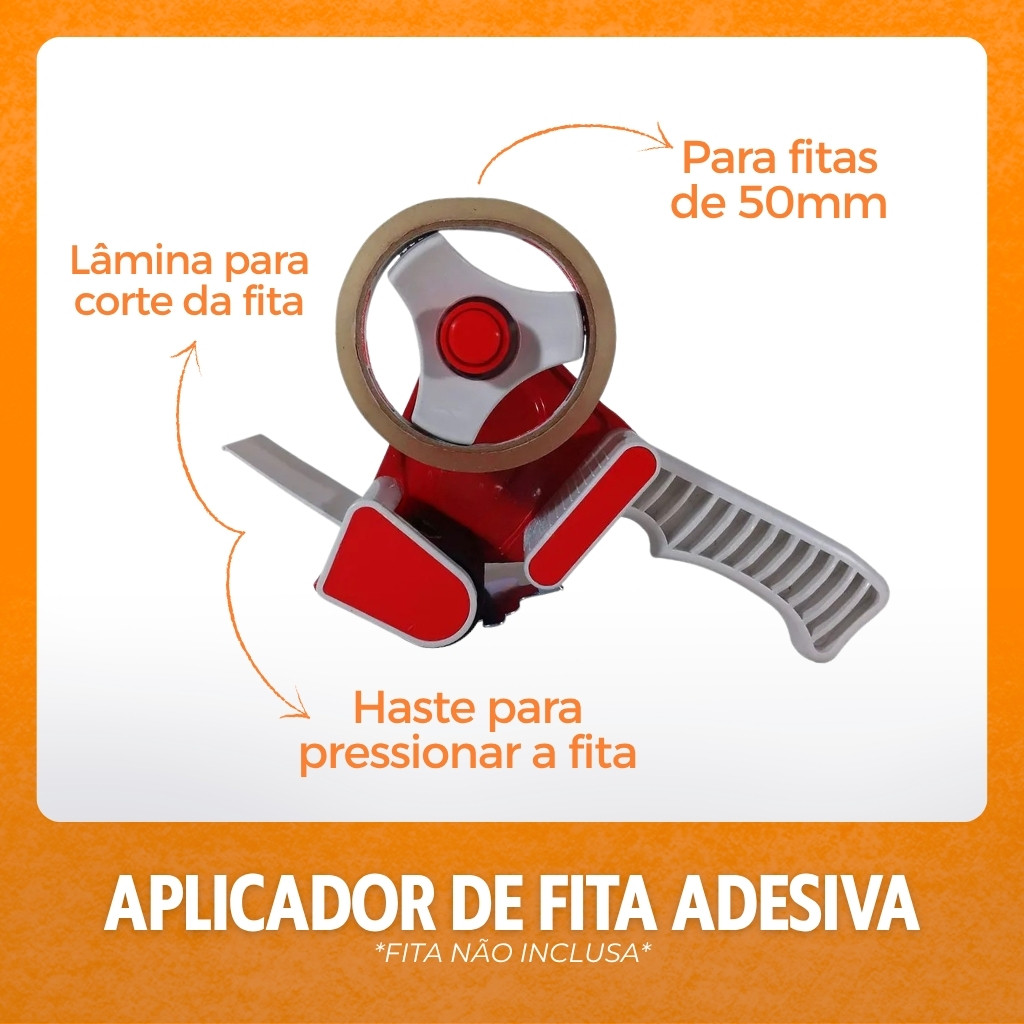 Aplicador de Fita Adesiva Larga Durex Suporte Manual Serve até 50mm Bestfer BFH1549 · foto 2