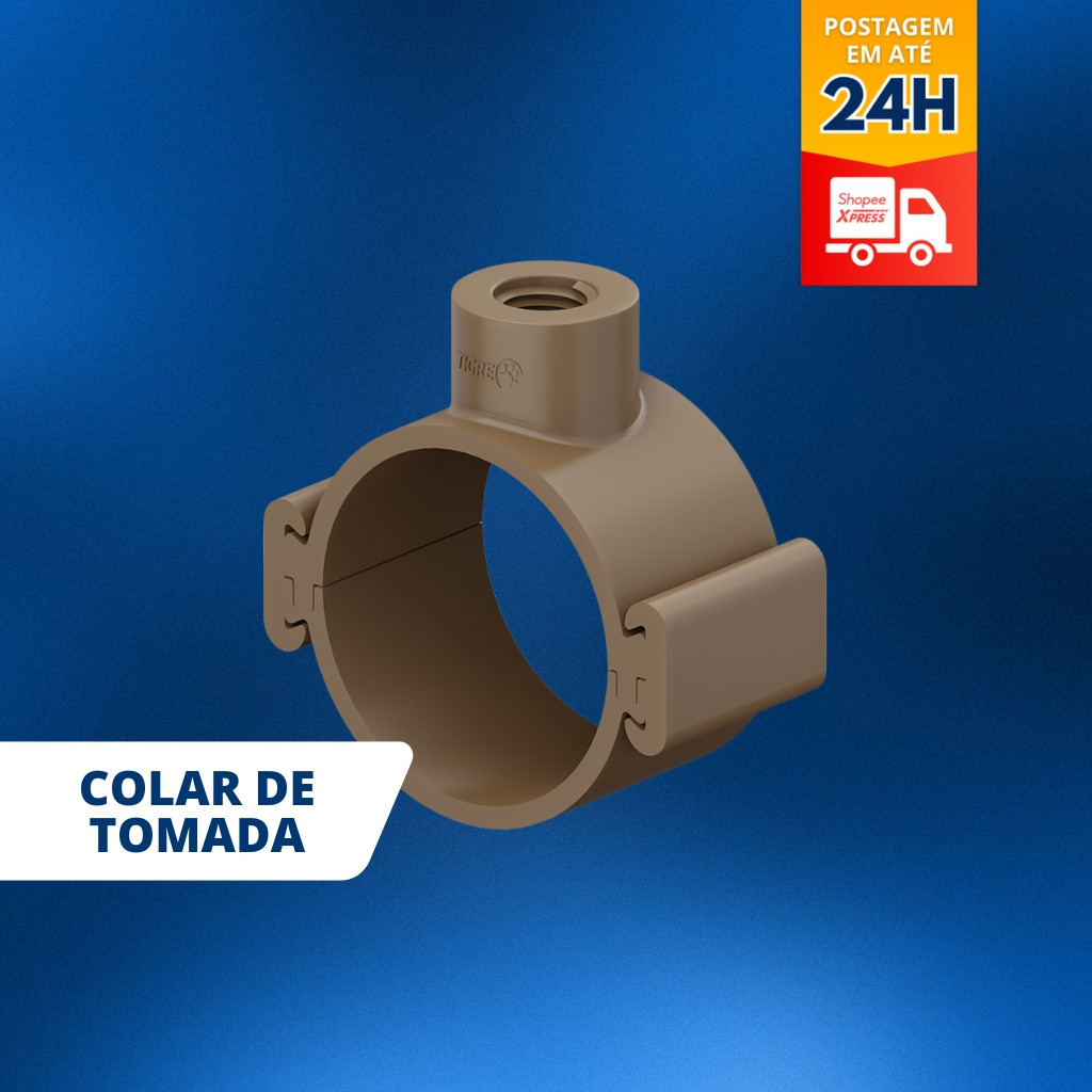 Colar Tomada Abraçadeira C/travas 50 X 1/2, 60 x 3/4, 75 x 3/4 Pvc unidade - Tigre