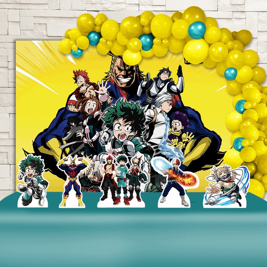 Festa Aniversário Boku No Hero Academia Cenário Kit Ouro