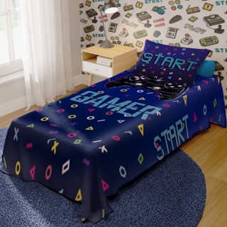 Jogo  De Lençol Cobre Leito + Fronha Quarto Infantil Jogo Video Game Gamer em Oferta na Shopee