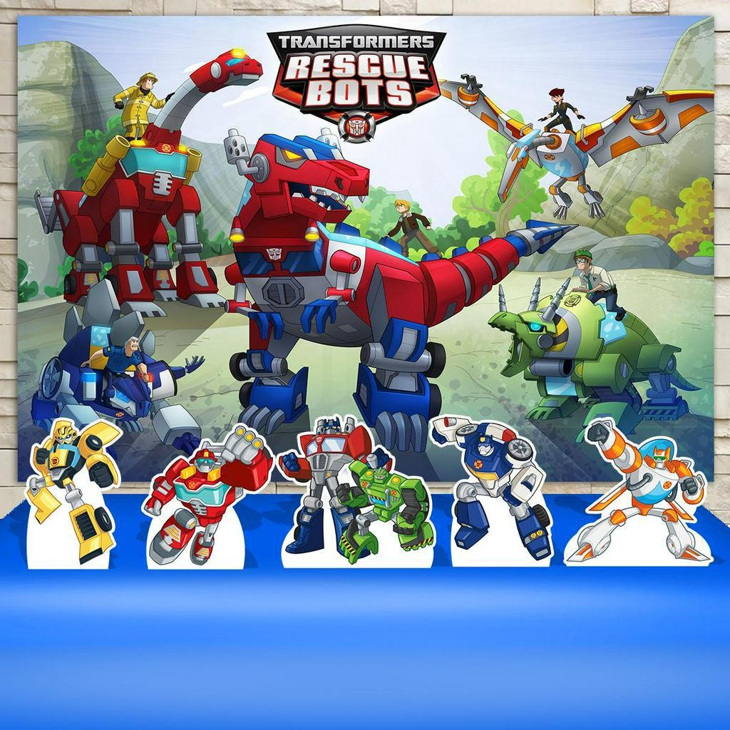 Kit Festa Aniversário Transformers Rescue Bots Decoração Kit Prata