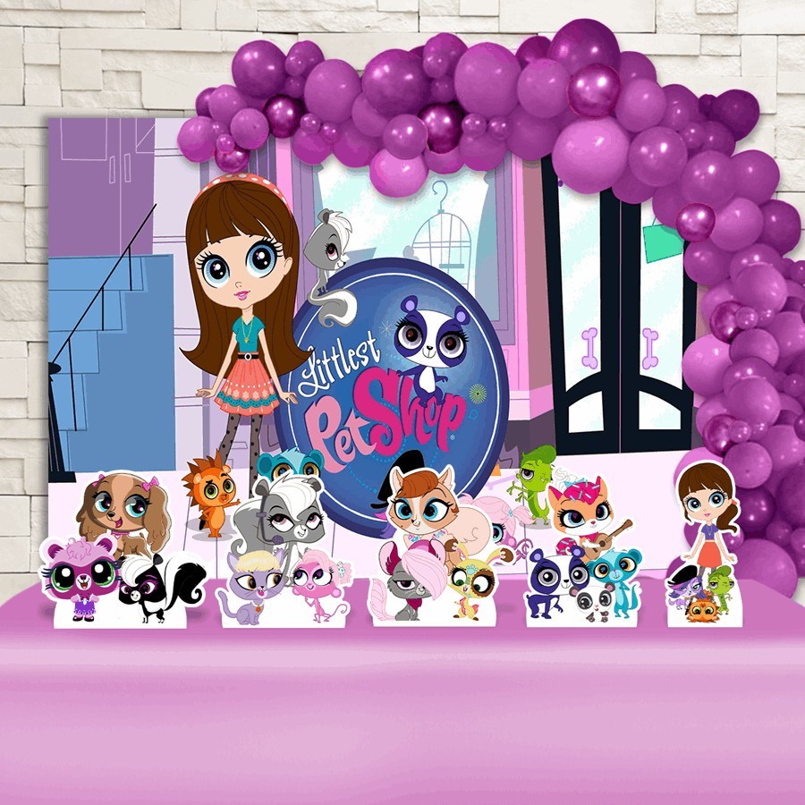 Festa Aniversário Littlest Pet Shop Cenários Kit Ouro