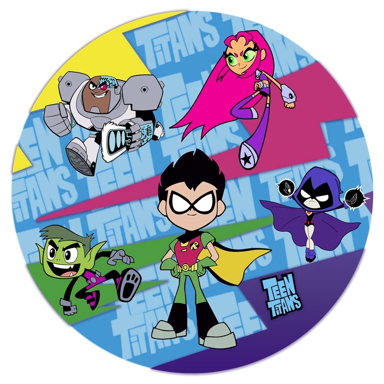Painel Redondo Festa Decoração Infantil Sublimado Teen Titans 1,50x1,50