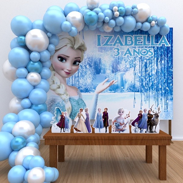 Kit Ouro Personalizado Festa Aniversário Frozen 1 Decoração Cenários