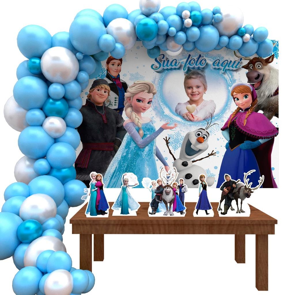 Kit Ouro Personalizado com Foto Festa Aniversário Frozen Decoração Cenários