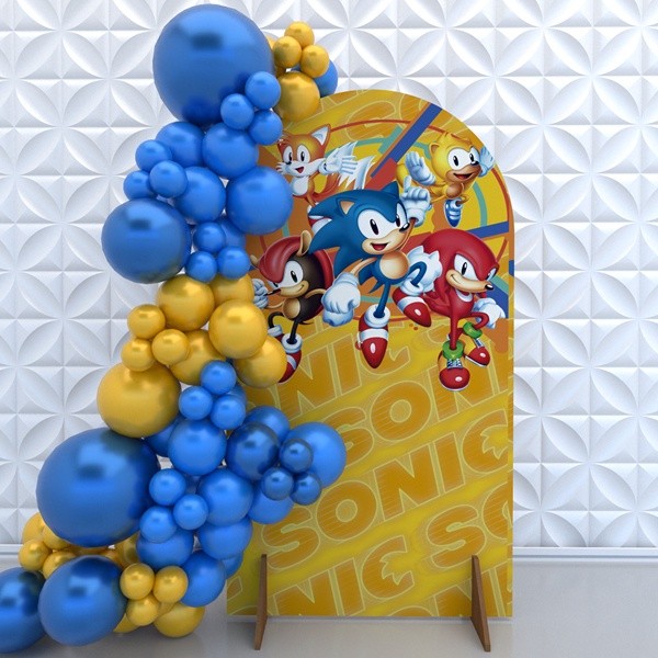 Painel Festa Decoração Romano Sublimado Sonic R-SONIC01 1,00x2,50