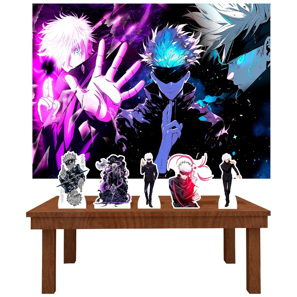 Festa Aniversário Jujutsu Kaisen Saturo Gojo Decoração Cenários Kit Prata em Oferta na Shopee