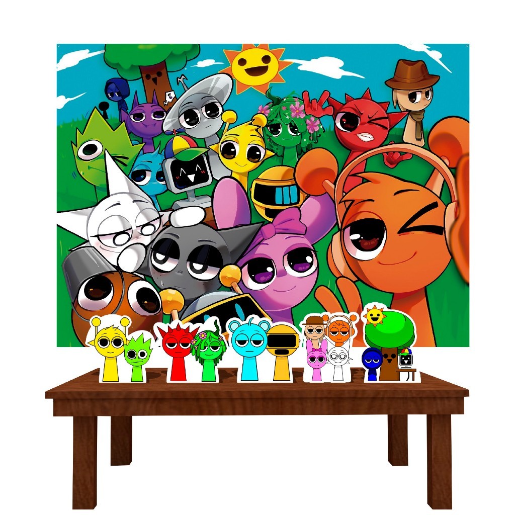 Festa Aniversário Jogo Sprunki Decoração Cenários Kit Prata em Oferta na Shopee