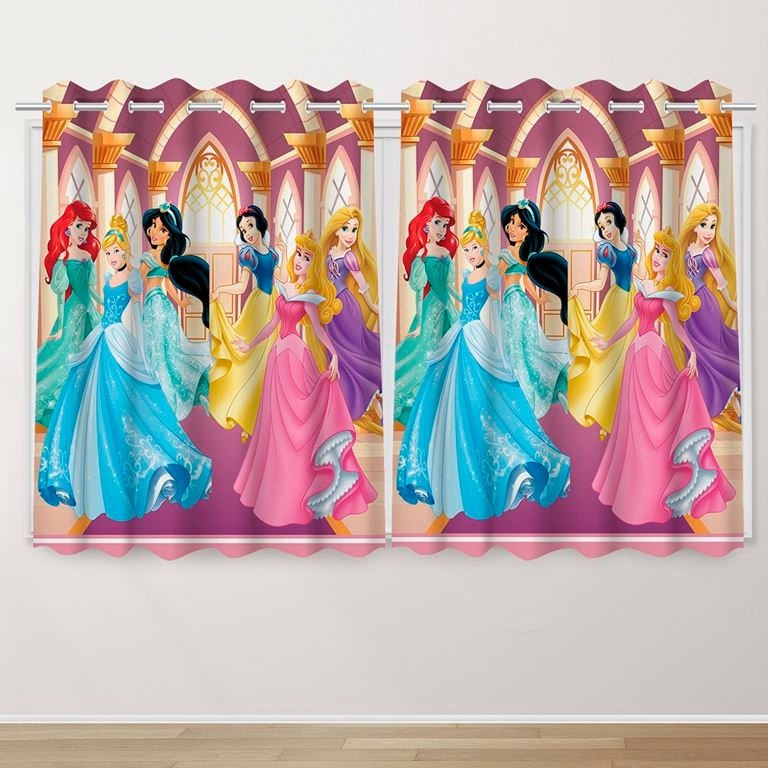 Cortina Infantil 2,60x1,50 Princesas 2M em Oferta na Shopee