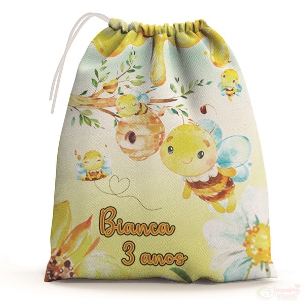 30 Sacolinhas Surpresa Personalizada Tecido abelhinha Abelha (15x20) em Oferta na Shopee