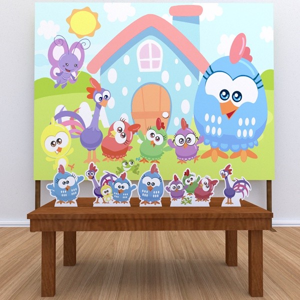 Festa Aniversário Galinha Pintadinha Cute Candy  Decoração Cenários Kit Prata