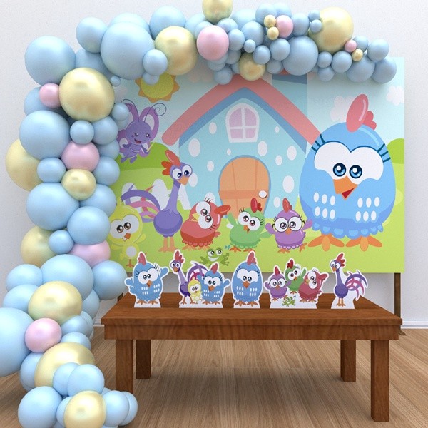 Kit Ouro Festa Aniversário Galinha Pintadinha Cute Candy Desenho Decoração Cenários