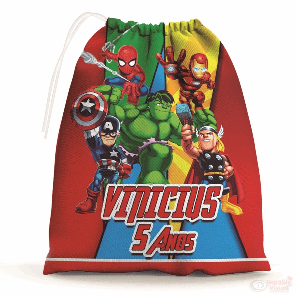 30 Sacolinhas Surpresa Personalizada Tecido Vingadores Baby  (15x20) em Oferta na Shopee