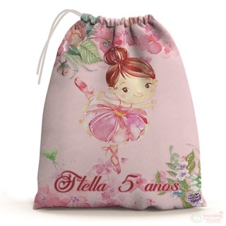 30 Sacolinhas Surpresa Personalizada Tecido Bailarina Aquarela (15x20) em Oferta na Shopee