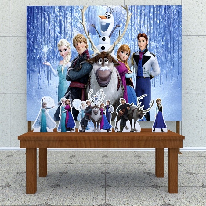Festa Aniversário Frozen Decoração Cenários Kit Prata