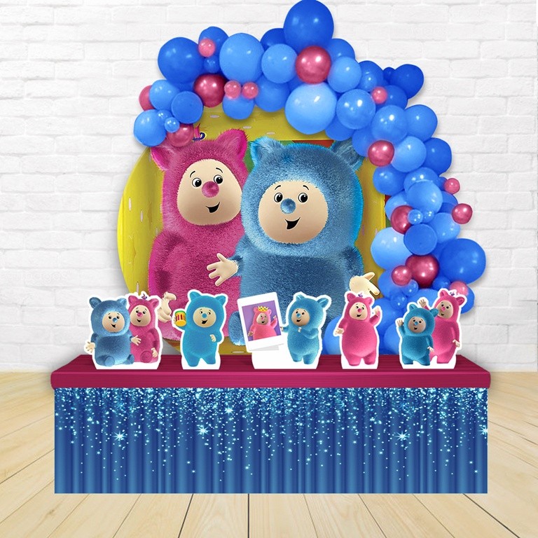 Kit Festa Painel Redondo Decoração Billy e Bam Bam  1,50 Diâmetro