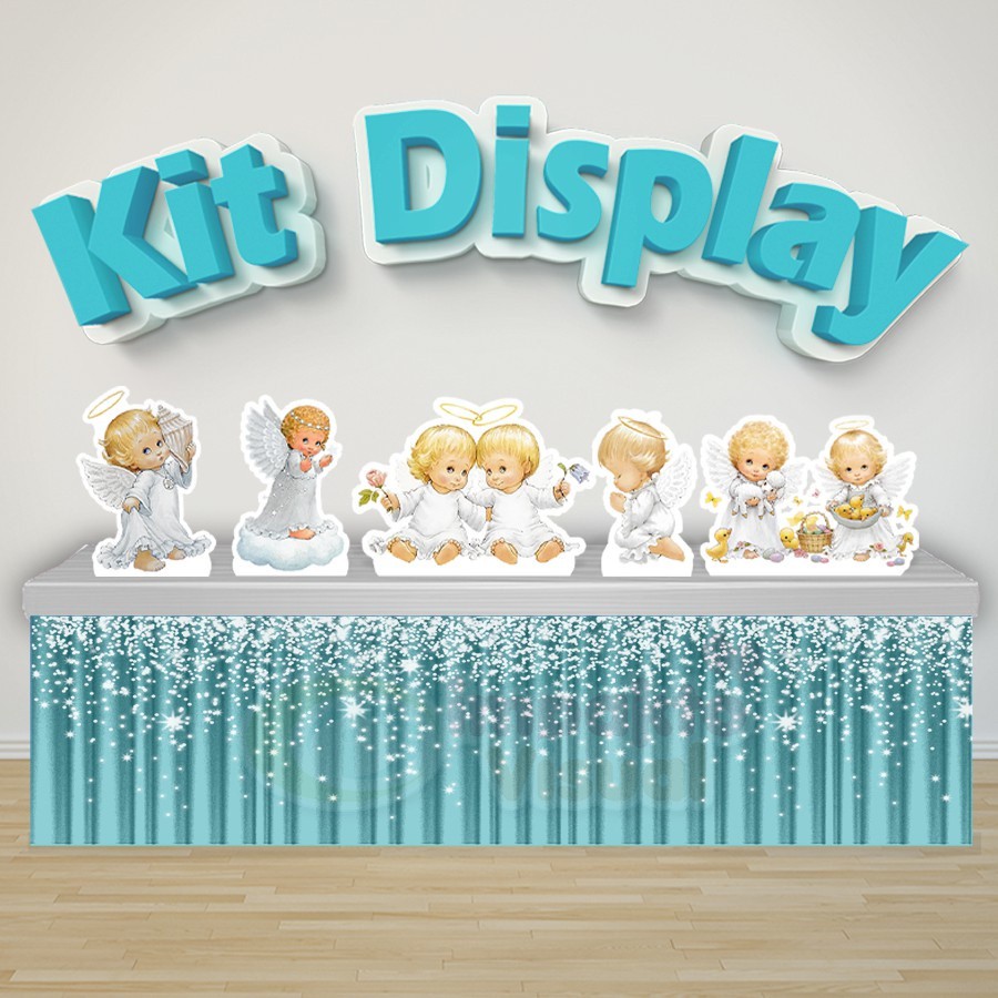 Kit 5 Displays De Mesa Festa Decoração Infantil Batizado Aquarela em Oferta na Shopee