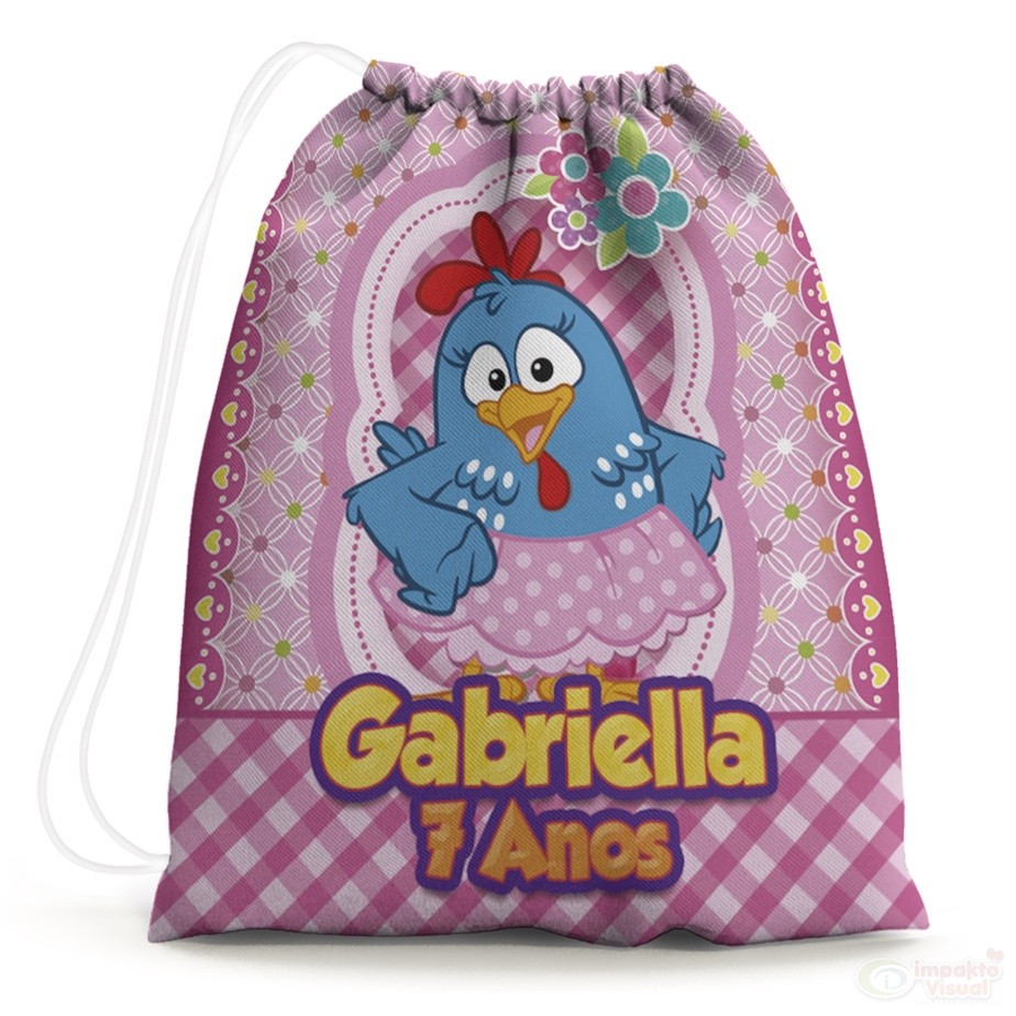 30 Sacolinhas Surpresa Personalizada Tecido Galinha Pintadinha Rosa (15x20) em Oferta na Shopee