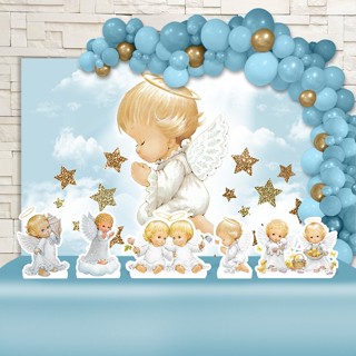 Kit Ouro Festa Aniversário Batizado Aquarela Desenho Decoração Cenários em Oferta na Shopee