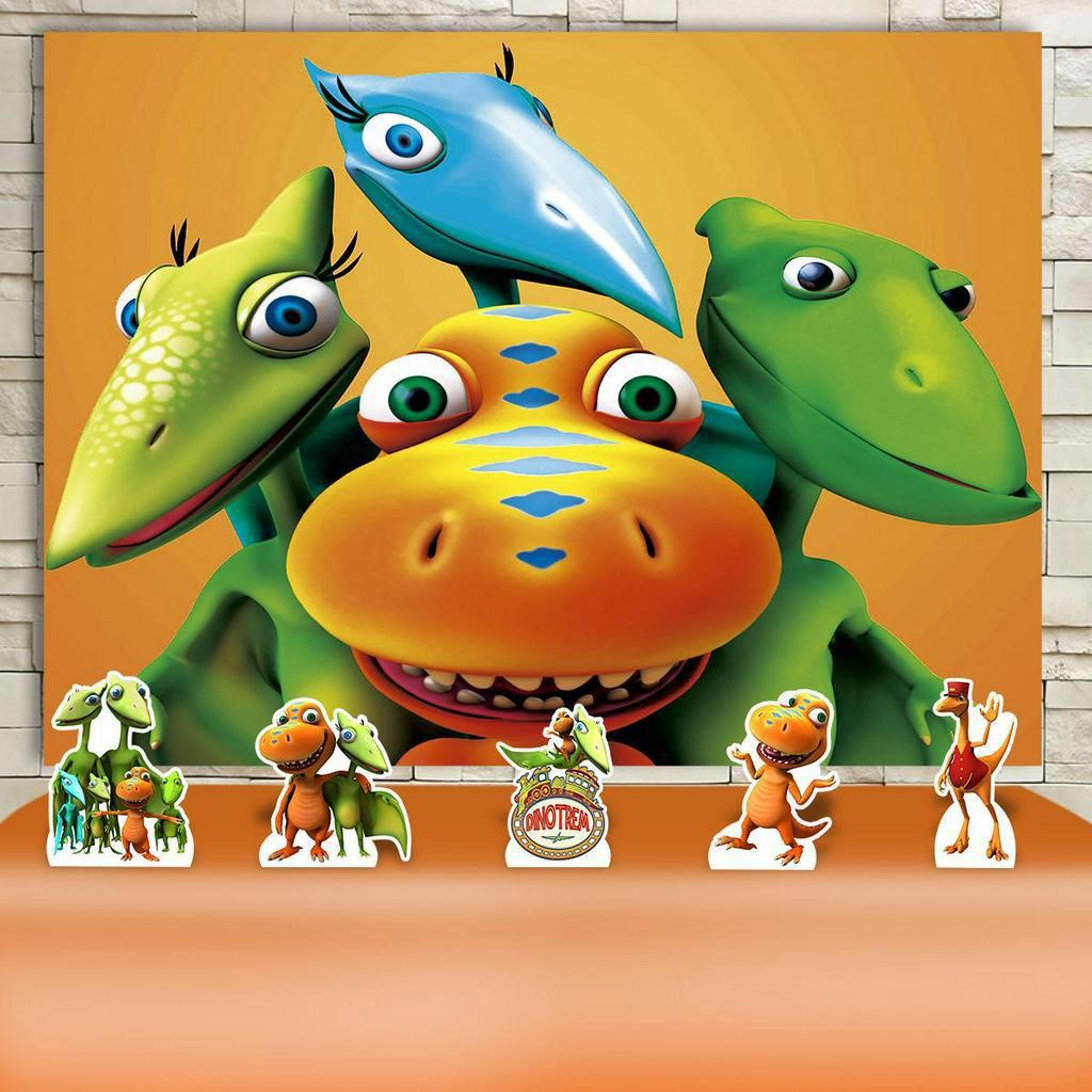 Kit Festa Aniversário Dinotrem Decoração Kit Prata