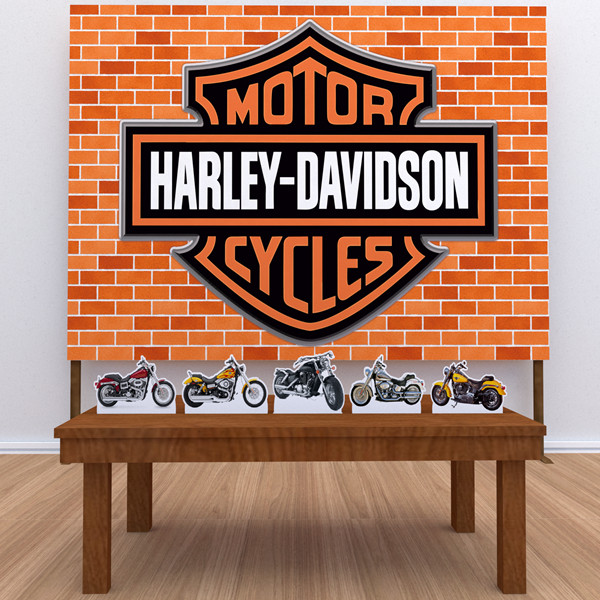 Kit Festa Aniversário Harley Davidson Decoração Kit Prata