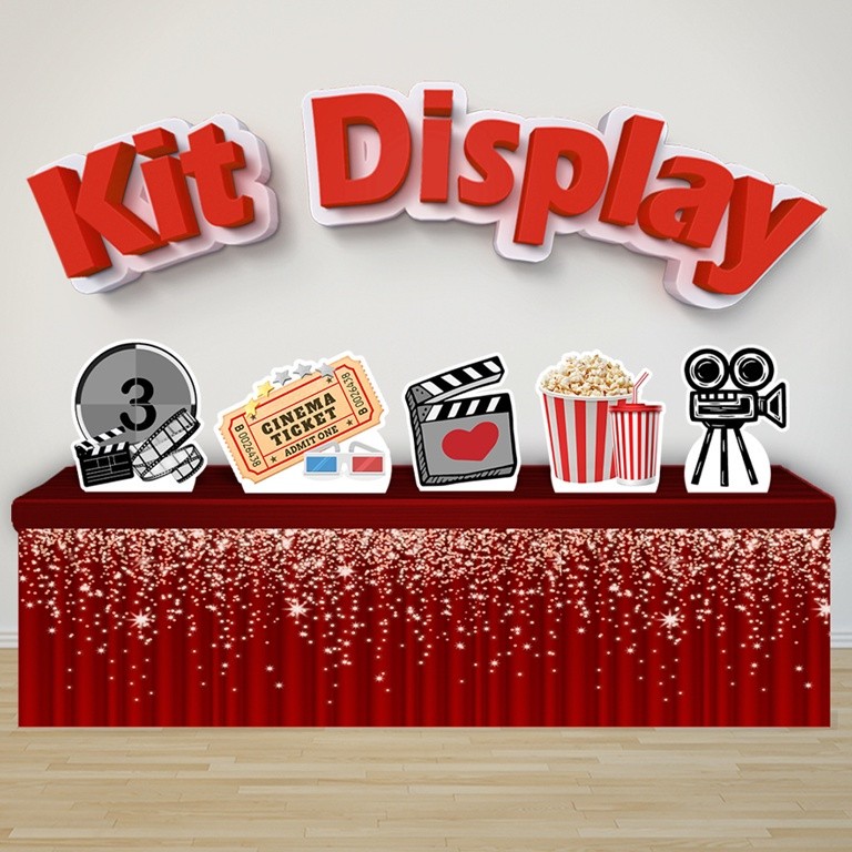 Kit 5 Displays De Mesa Festa Decoração Infantil Cinema em Oferta na Shopee
