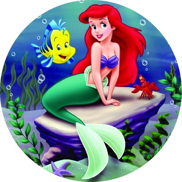 Painel Redondo Sublimado Arie a Pequena Sereia 1,50x1,50