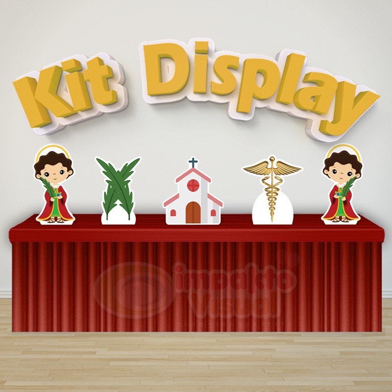 Kit 5 Displays De Mesa Festa Decoração Infantil Cosme e Damião