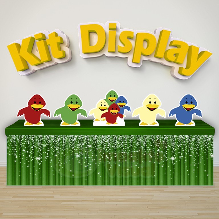 Kit 5 Displays De Mesa Festa Decoração Infantil O Patinho Colorido em Oferta na Shopee