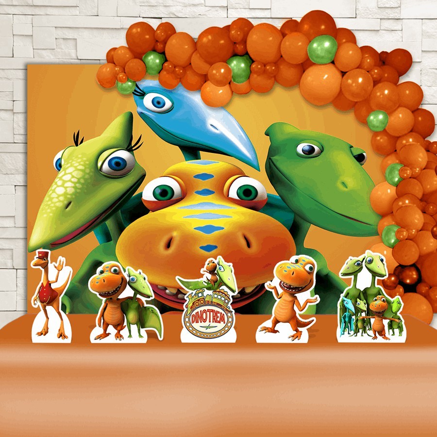 Só um Bolinho Festa Aniversário Dinotrem Cenários Kit Pegue e Monte Só um Bolinho Prático