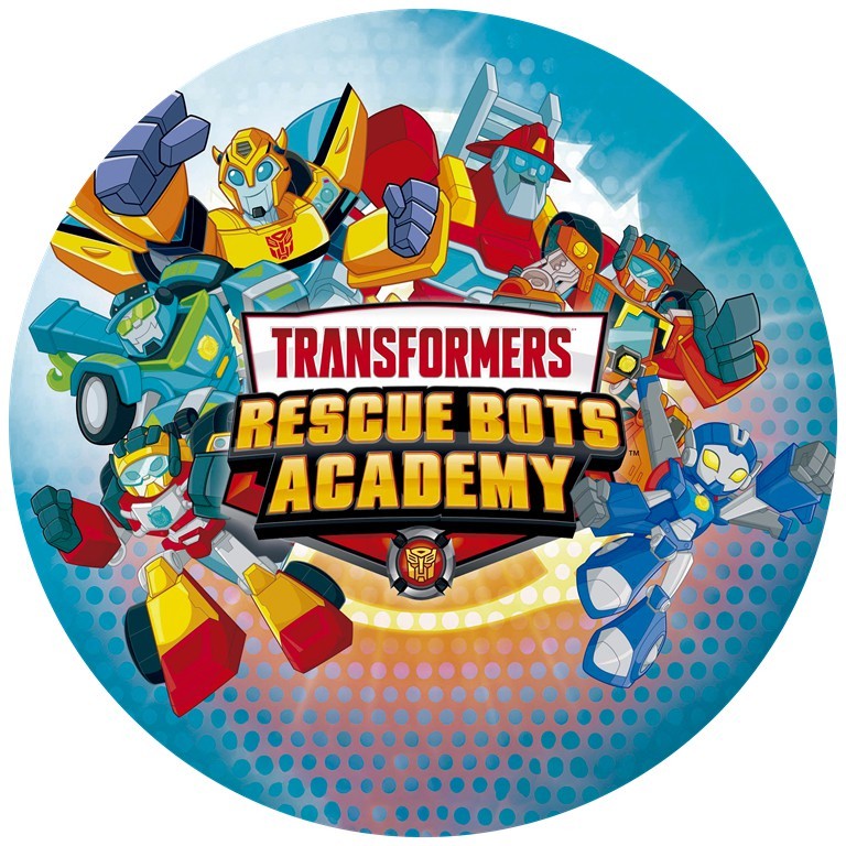 Painel Redondo Sublimado Transformers Rescue Bots 1,50x1,50