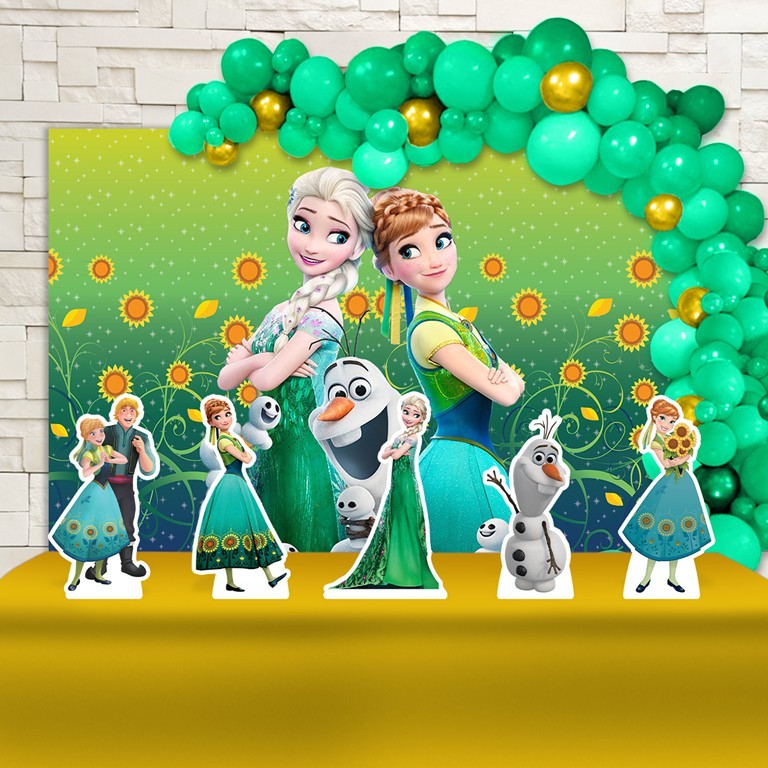 Festa Aniversário Frozen Fever Decoração Cenários Kit Ouro